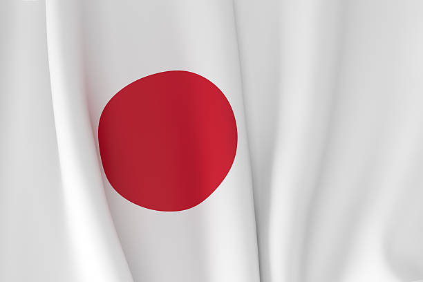 Flag of Japan 3D illustration.