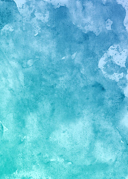 Light blue green sea teel mint turquoise aqua cyan abstract pattern watercolor. Color gradient. Colorful art background. Brush splash daub stain grunge. Empty space design ad.