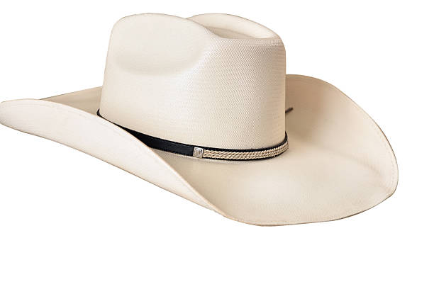 istock Cowboy-style straw hat with black ribbon isolated on a white background; straw hat for head protection for both men and women. 2255126696