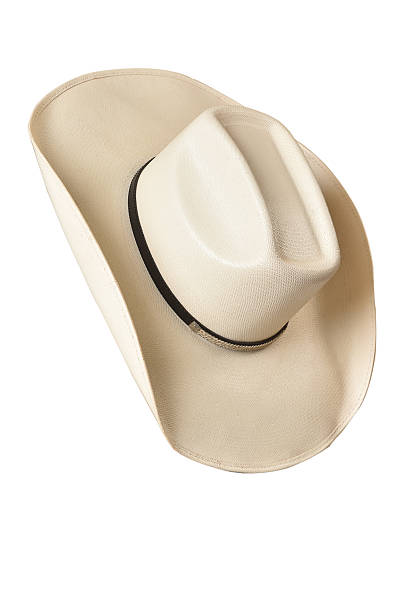 istock Cowboy-style straw hat with black ribbon isolated on a white background; straw hat for head protection for both men and women. 2255126733