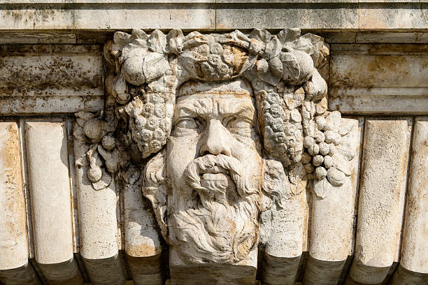 A keystone face on an arch in Budapest