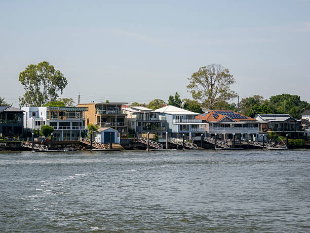Riverside houses in Brisbane, Australia