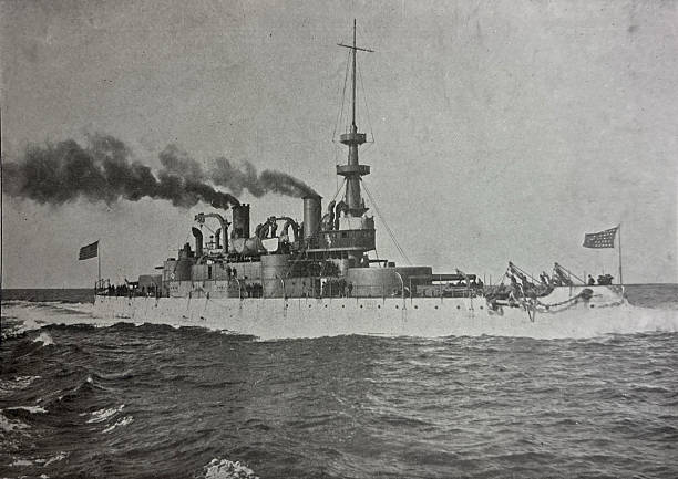 istock Antique illustration -  Spanish American War - Battleship Indiana 2255136120