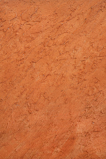 A close-up of a rustic terracotta wall, showing detailed trowel marks and a warm, earthy textureperfect for modern Mediterranean-style interiors.