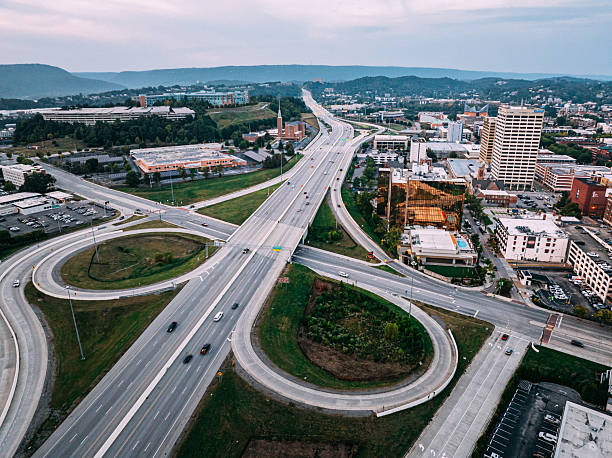 Elevated View of Chattanooga Tennessee at Dusk