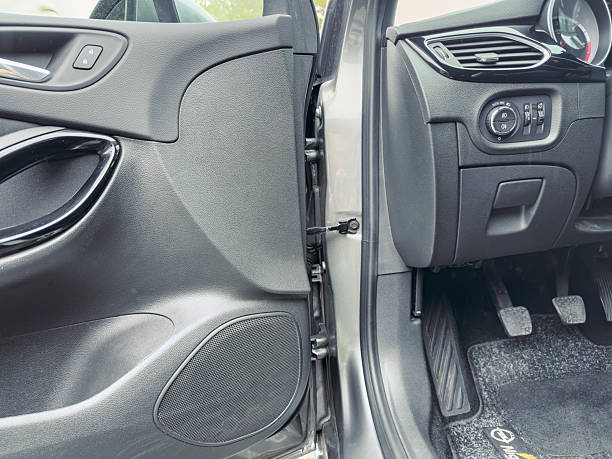 istock Door panel detail in a modern vehicle showcases sleek design and functionality in a serene setting during the daytime 2255146183