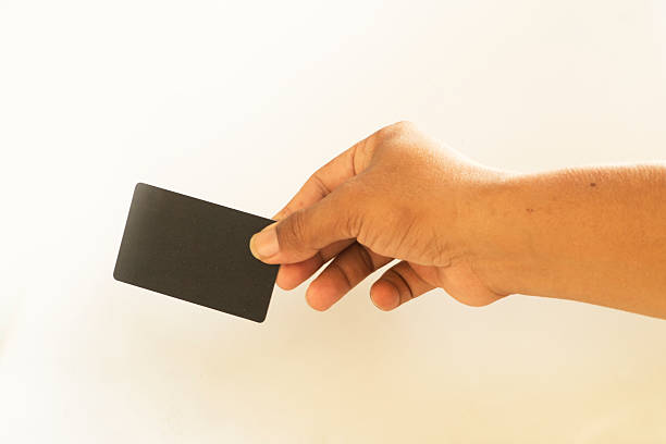 istock Minimalist Black Card Held by Hand for Identity Concept 2255155122