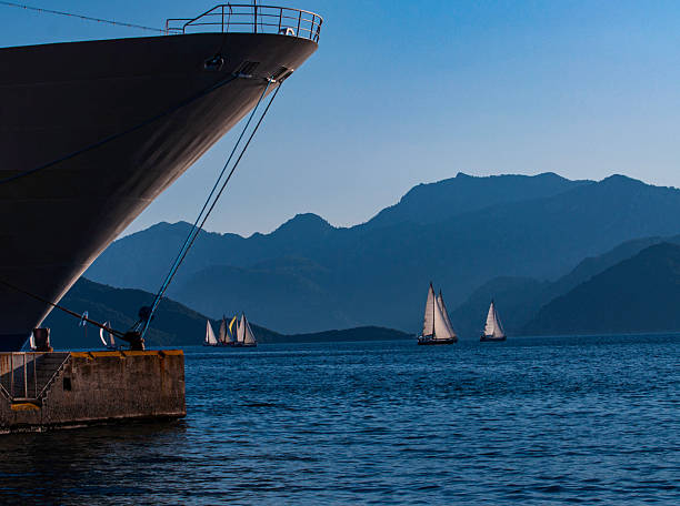 Ship in front of Sailing race