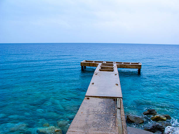 Pier in the Mediterranean coast in Bodrum
