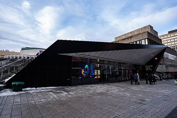 Exterior view of Place des Arts cultural complex. Montreal, Canada - December 18, 2025.