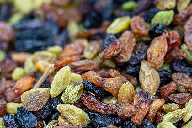 Raisins of various colors
