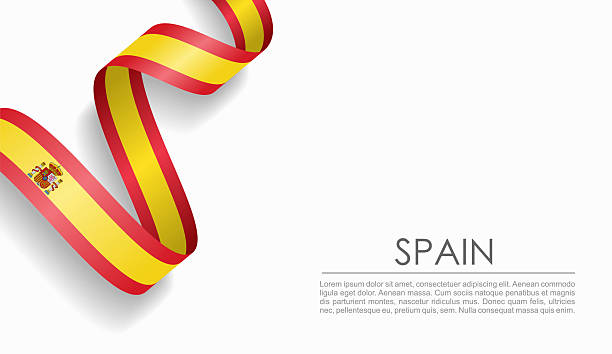 istock Spanish flag wavy ribbon, ideal for patriotic or cultural design themes. Vector illustration. 2255183756