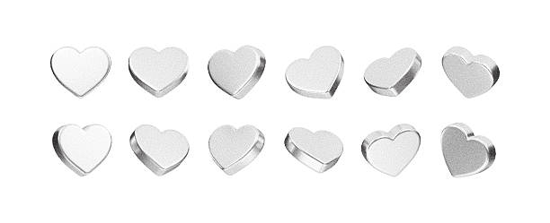 istock 3D heart with grainy noise texture and halftone dots on white background. Y2K grunge effect with gradient fade, abstract dotwork pattern for modern design. 2255185745