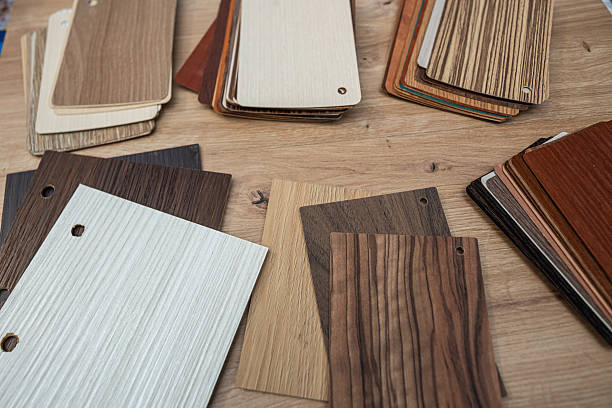 istock Extensive collection of laminate and wood flooring samples for interior design. 2255188728