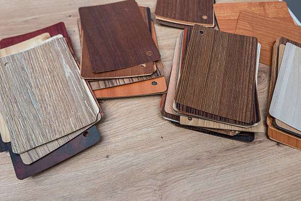 istock Assortment of wood and laminate samples, ideal for builders and decorators. 2255188986