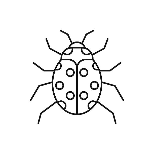 käfer-symbol. käfer-insekten-schild. software-malware-virus-symbol. computer-cyber-schadcode-symbol für ui-designs. web - antiviren software stock-grafiken, -clipart, -cartoons und -symbole