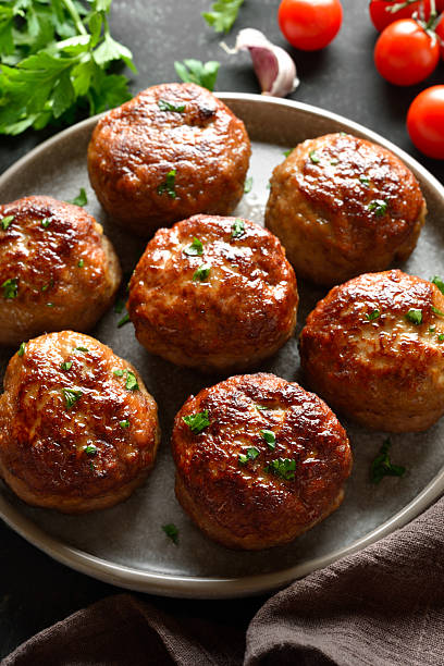 istock Roasted cutlets from beef and pork meat 2255196837