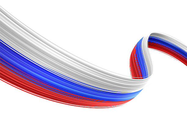 istock Russian flag, dynamic abstract 3d ribbon, Russian tricolor on white background 2255197022