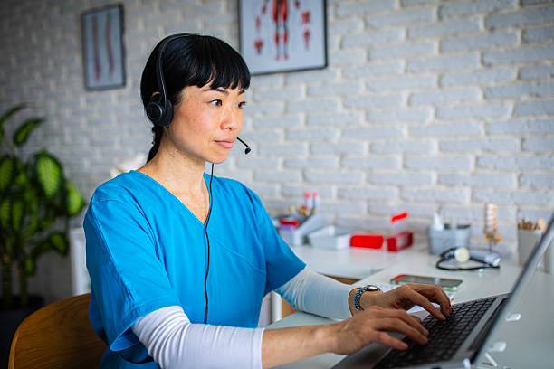 istock Healthcare Professional Using Headset for Telemedicine Call 2255197730