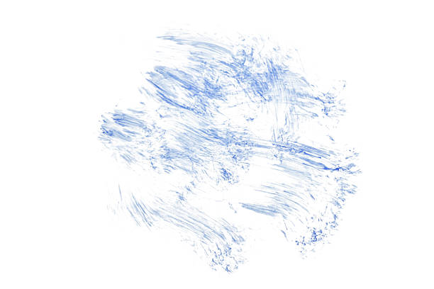 A shapeless blot of blue watercolor paint.
