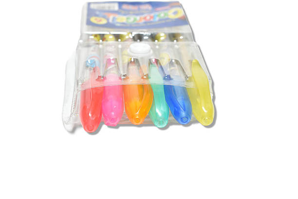 istock Several pens for schoolchildren with brightly colored bodies. 2255205177