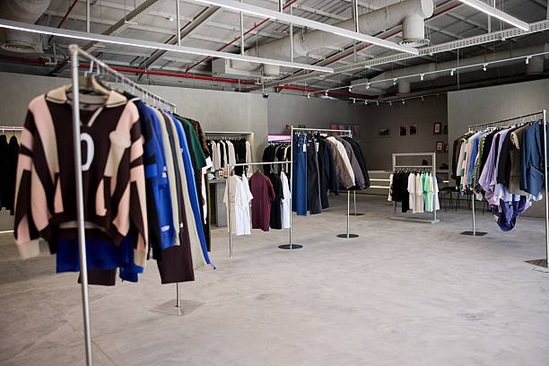 Shop with trendy clothes ready for customers