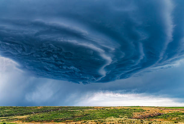 istock Supercell thunderstorm in rural area. 2255225789