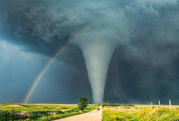 istock Supercell thunderstorm in rural area with tornado. 2255225854