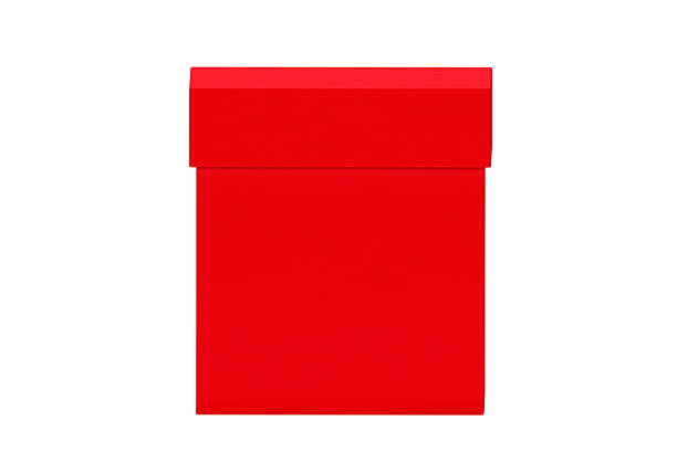 Red box isolated on white background. Bright product package for design
