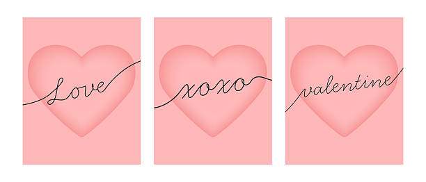 istock Set of Happy Valentine's day , heart and Love Minimalist Art , pink gradient 2255242302