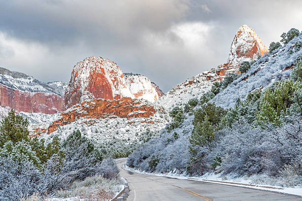 Winter snow added to the beauty of Kolob Canyons in Zion National Park