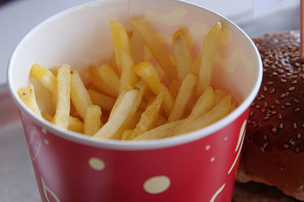Yummy - french fries. With copy space