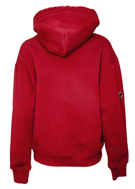 istock Red Hooded Sweatshirt Front and Rear View Isolated on White Background 2255267988