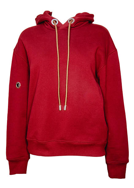istock Red Hooded Sweatshirt Front and Rear View Isolated on White Background 2255267994