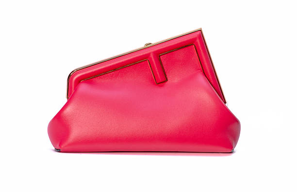 istock Pink Clutch Handbag Front Rear and Side View Isolated on White Background 2255267998