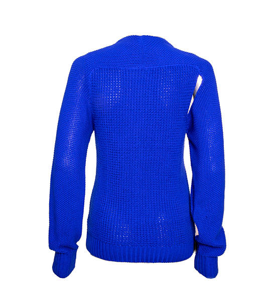 istock Blue Knit Sweater With Decorative Embellishments Isolated on White Background 2255268036