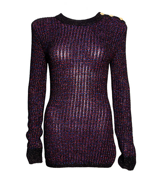 istock Textured Knit Sweater Front and Rear View Isolated on White Background 2255268077