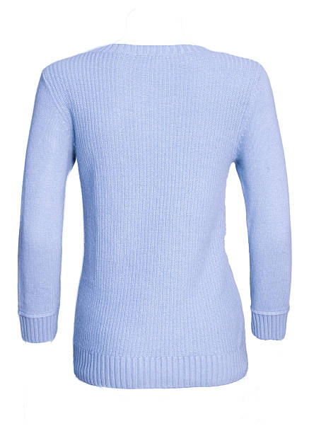istock Light blue cable knit sweater with long sleeves isolated on white background 2255268160