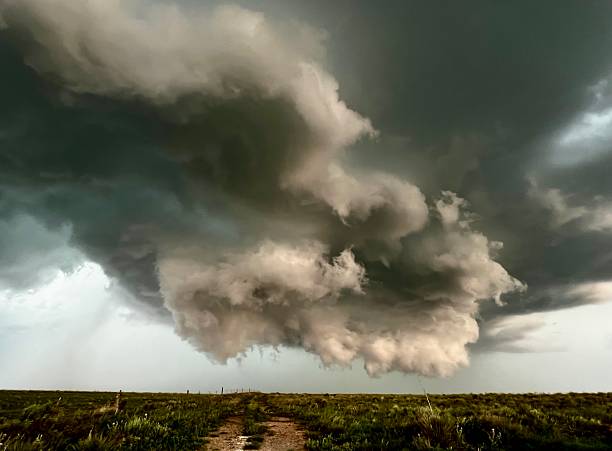 Supercell thunderstorm in rural area.  All hazards possible including wind, hail, lightening, tornado, heavy rain