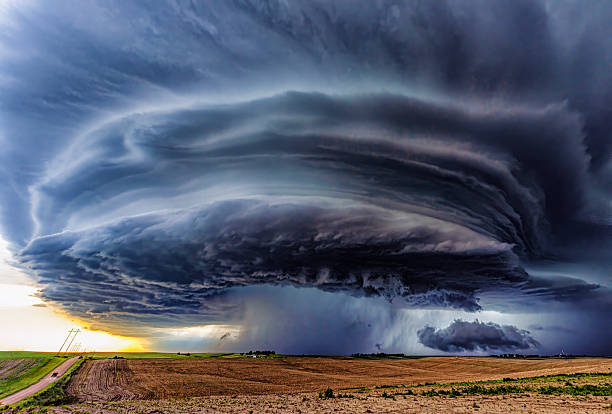 istock Supercell thunderstorm in rural area. 2255269528