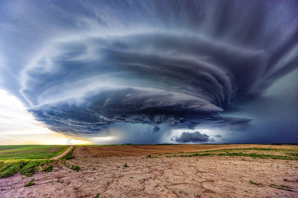 istock Supercell thunderstorm in rural area. 2255269562