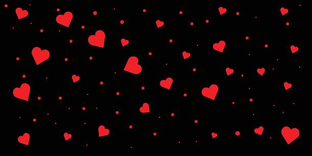 istock Valentine's Day background with red falling hearts and petals on transparent background. 2255273909