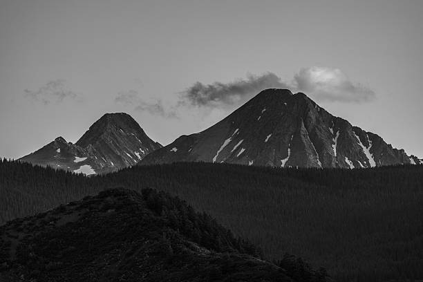 Epic Mountain Range. Rugged Mountain Range. Copy Space. Black and White