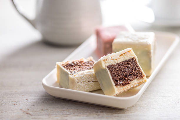 Sweet dessert cake. Mini pie on plate on a kitchen table.