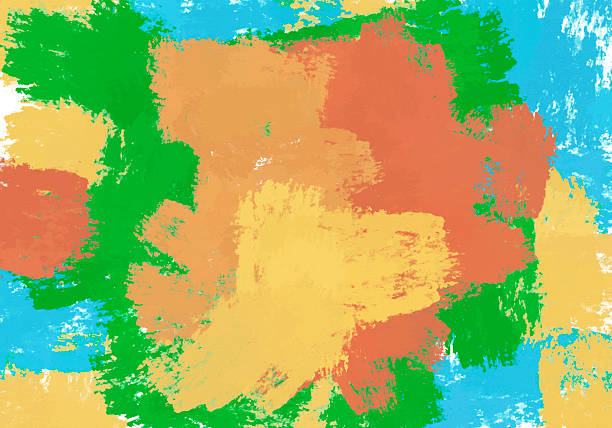 Abstract Watercolor Background of Bold Vivid Multi-colored Brush Strokes