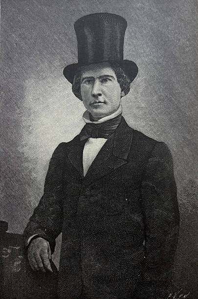 Antique illustration pre 1900 - portrait of Theodore O'Hara in a dark suit and top hat