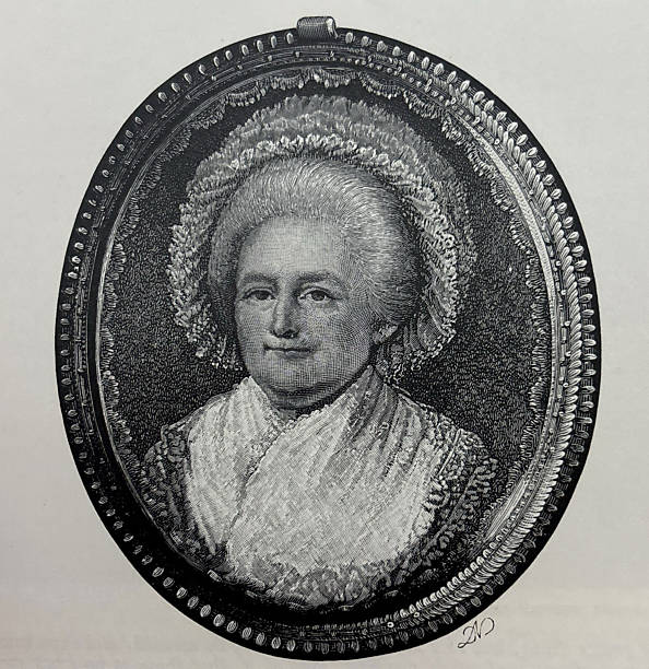 istock Antique illustration - miniature portrait of Martha Washington 2255301543