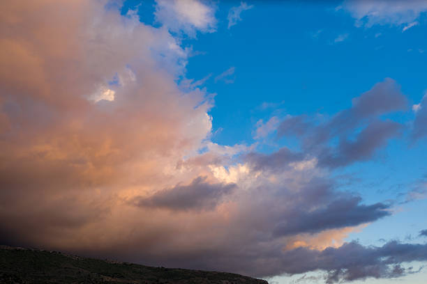 Wind and clouds over the island Maui. The Hawaiian archipelago in the Pacific Ocean. Incredible surroundings of the observatory Haleakala.