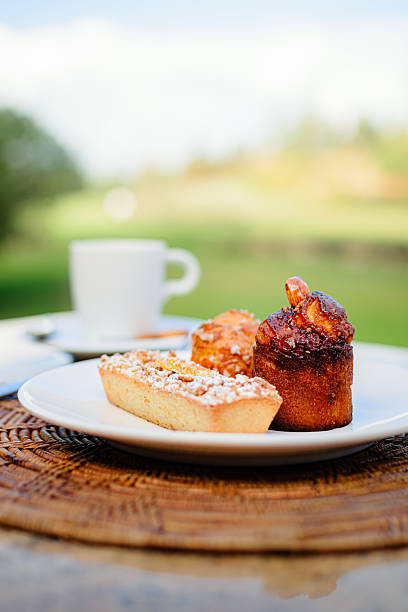 Gourmet Tea Time: Fruit Tart & Almond Cake, Golf Course View