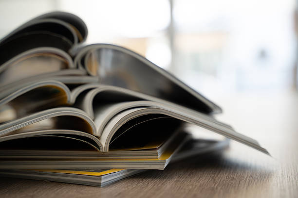 istock Magazines publication Newspaper and journal books: background and catalog design; article magazine press; newspaper media book knowledge; document advertising datum textbook 2255317595
